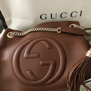 GUCCI Soho Leather Shoulder Bag